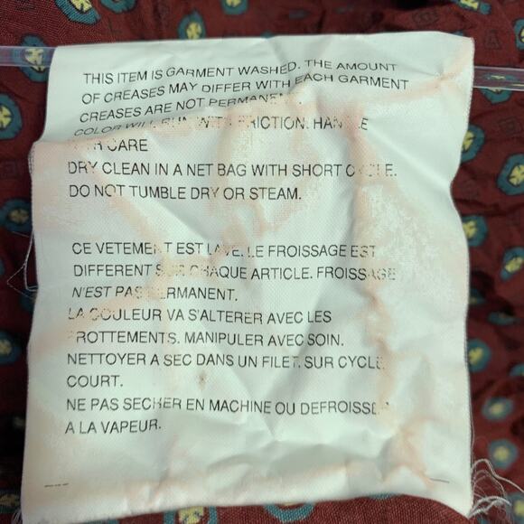 JUNYA WATANABE Size S Burgundy White Polyester Dots 3/4 Sleeves Midi Dress - Picture 10 of 10